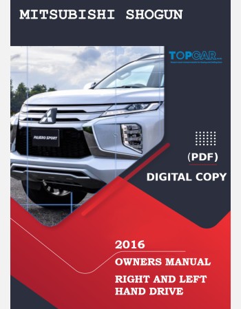 mitsubishi shogun 2016 owners manual rhd and lhd
